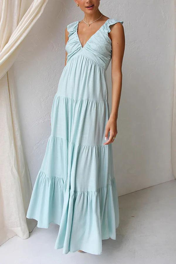 Alina | Elegantes gestuftes Maxikleid für mühelosen Sommerstil