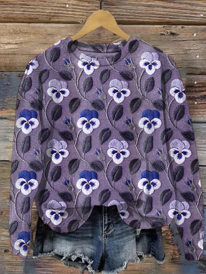 Jessie - Bestickter Frauen Pullover