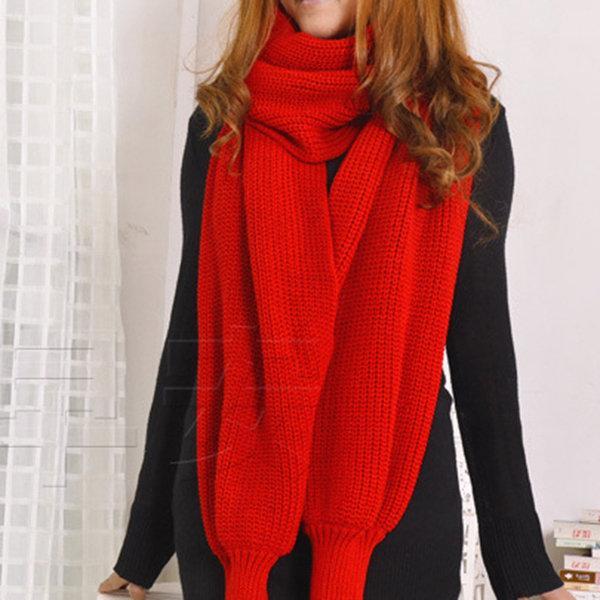 Wassti | Unisex Warmer Strickschal mit Ärmeln