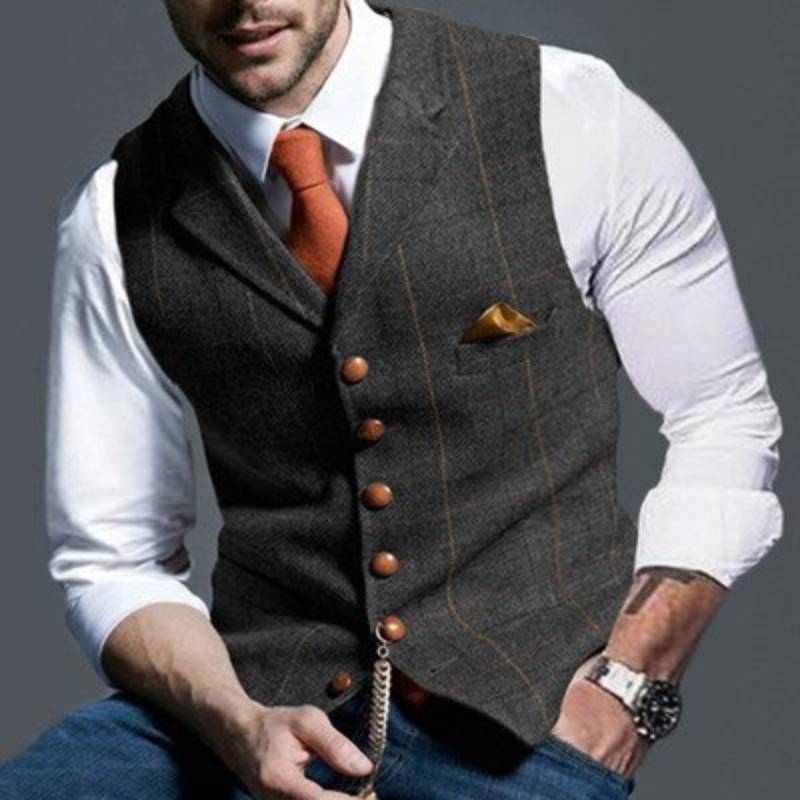 Kian | Herren Elegante Karo-Weste
