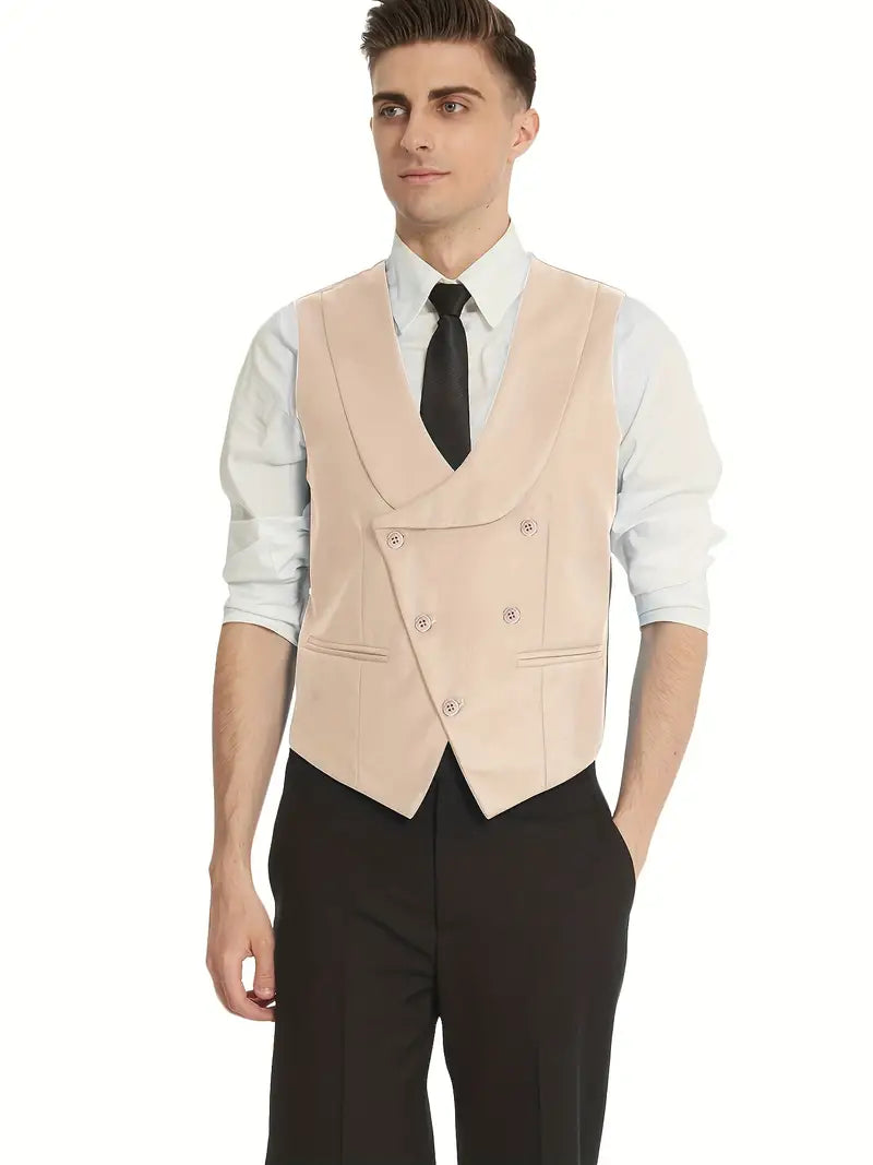 Formales 3-teiliges Anzug-Set Jacke, Weste mit schrägem Revers, Hose