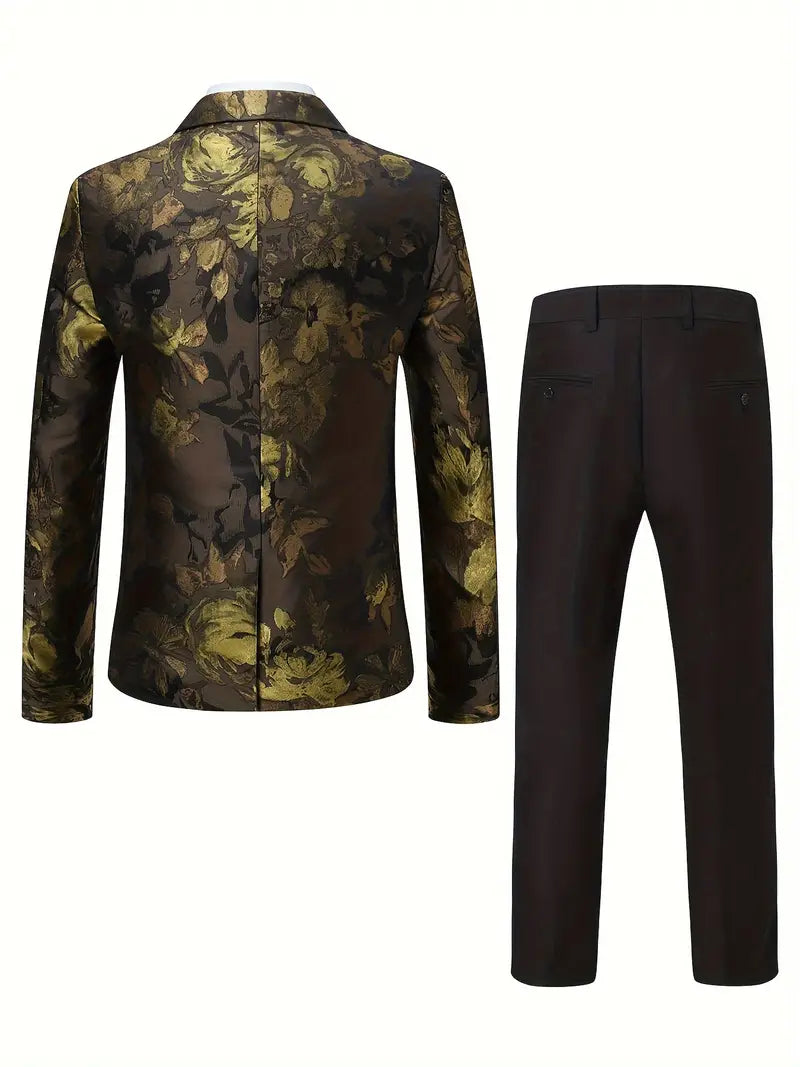 Dreiteiliges Jacquard-Kleid Anzug Set