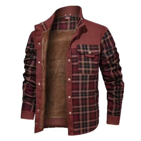 Johnny | Herren Lässige Karierte Jacke | Knopfleiste