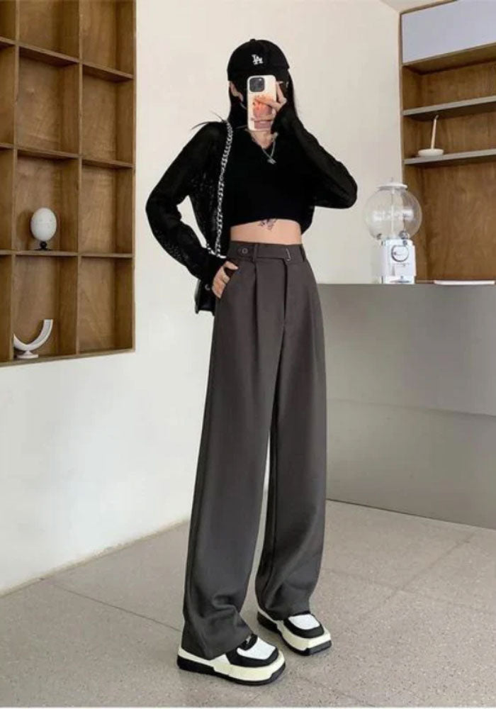 Schicke Damen Leinenhose mit Schnalle - Allison