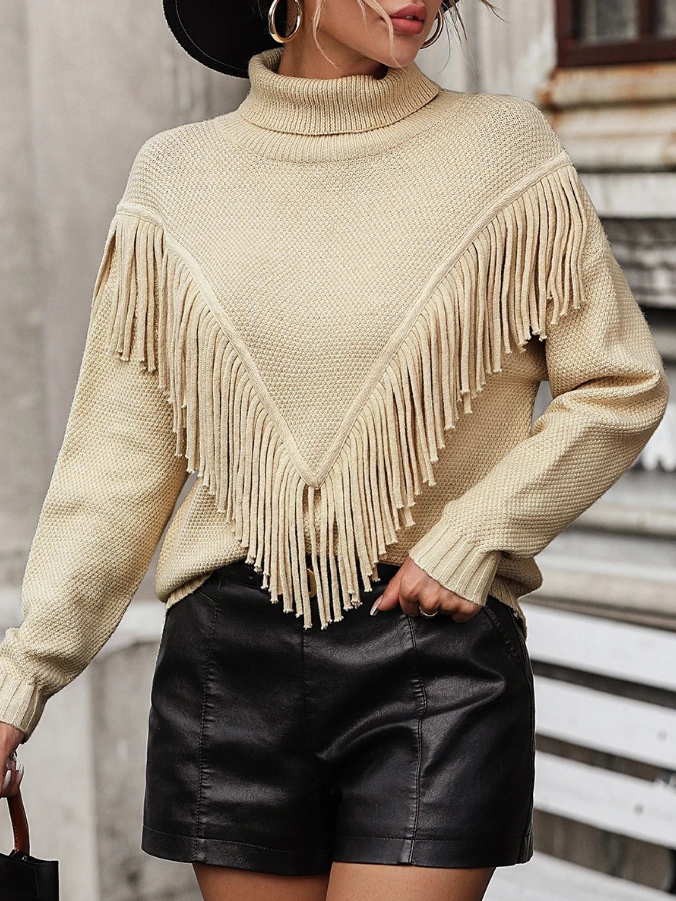 Helena - Schicke und Gemütliche Winterrollkragenpullover mit Fransen-Details für Damen