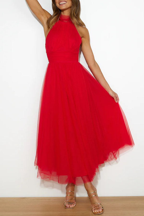 Helena | Elegantes Langes Kleid mit Bedecktem Rücken