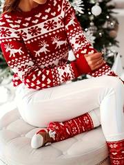 Kris - Jacquard-Pullover mit Rundhalsausschnitt
