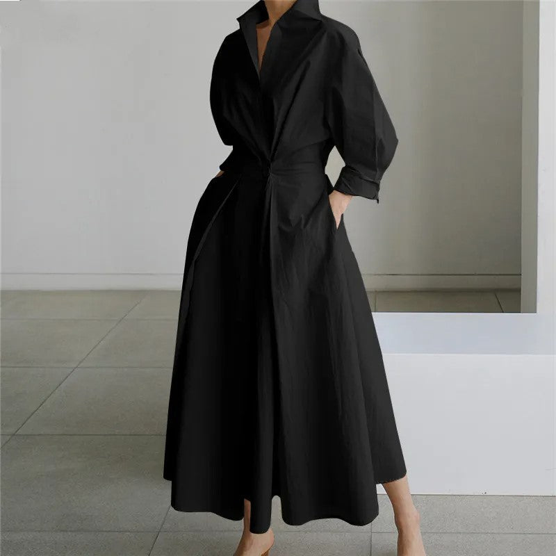 Aythe | Schickes Maxikleid mit langen Ärmeln