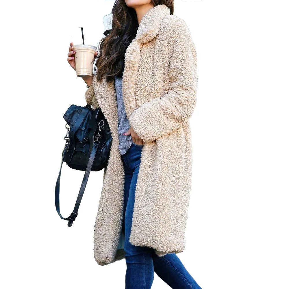 Catharina – Schicke Damen Teddyfleece Jacke | Warmer Kurzmantel mit hohem Kragen