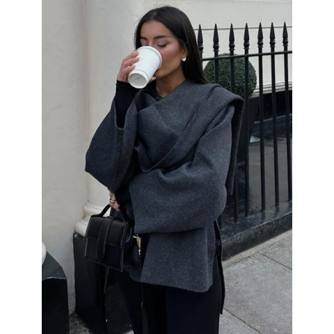 Kell | Damen Stylische Schicke Kap Jacke | Langarm