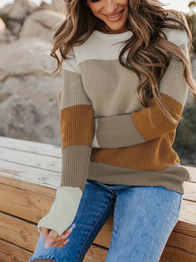 Debbie - Schicker Winter Stilvolle Gestreifte Pullover für Damen