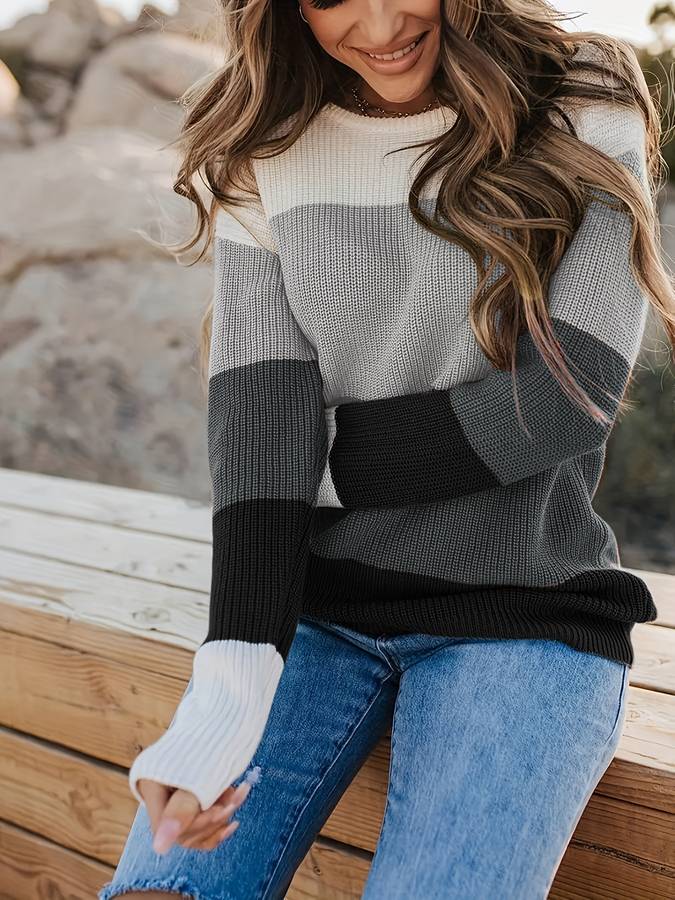 Debbie - Schicker Winter Stilvolle Gestreifte Pullover für Damen