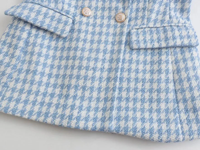 Willow - Zeitloser und Stilvoller Blau Tweed-Blazer für Herbst für Damen