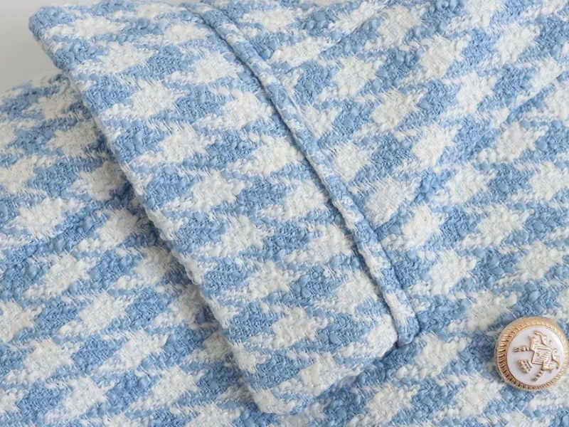 Willow - Zeitloser und Stilvoller Blau Tweed-Blazer für Herbst für Damen