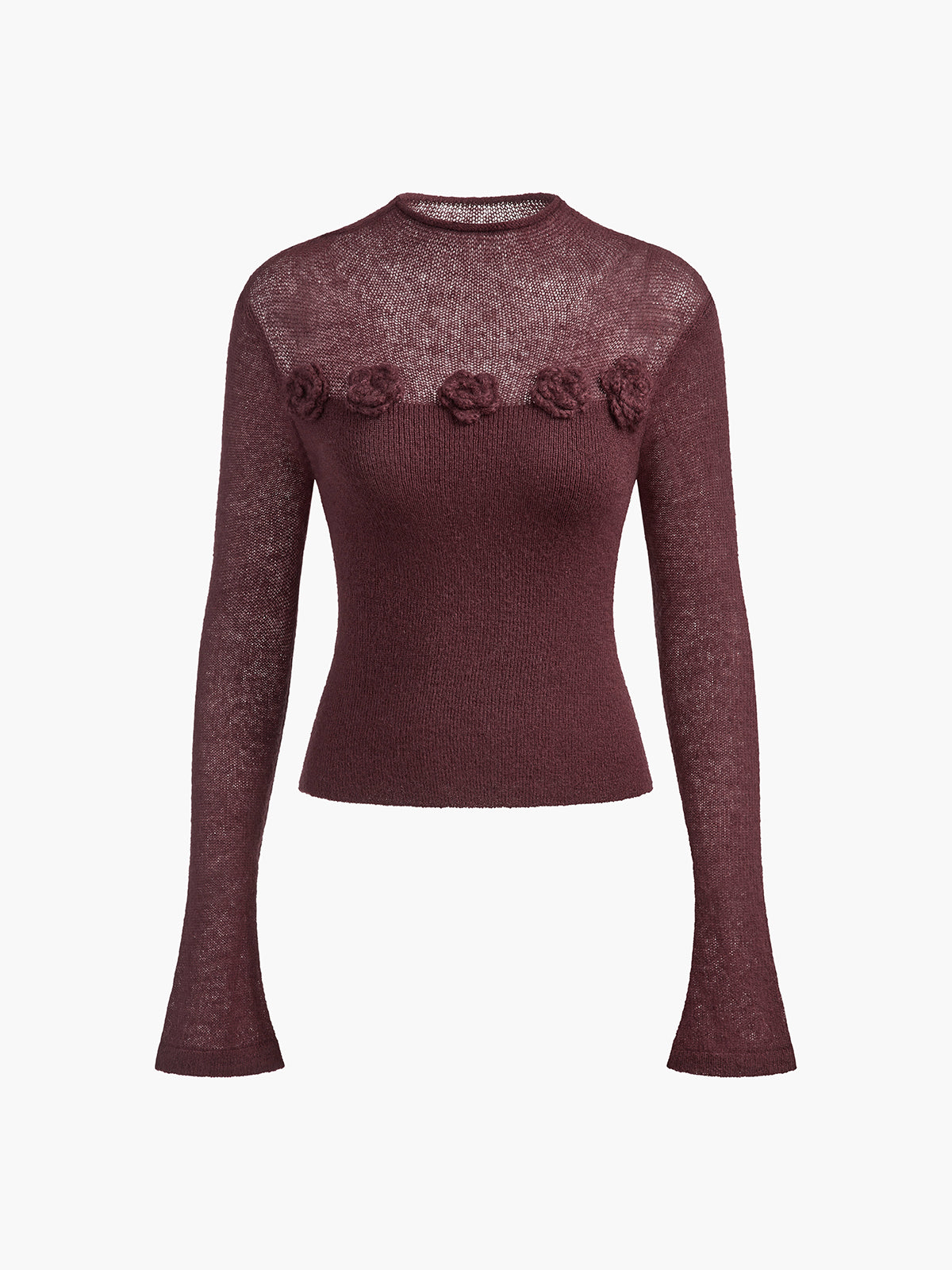 Zella | Floral Panel Soft Knit Design Damen Top