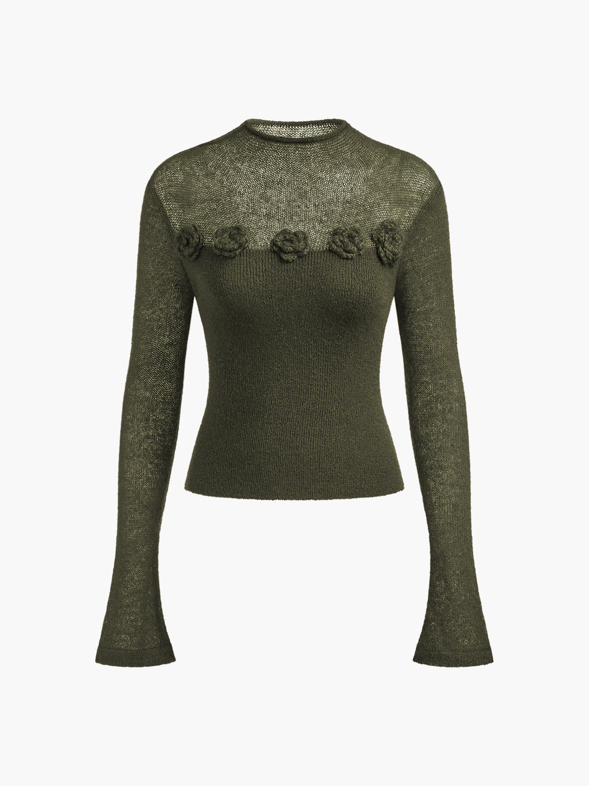 Zella | Floral Panel Soft Knit Design Damen Top