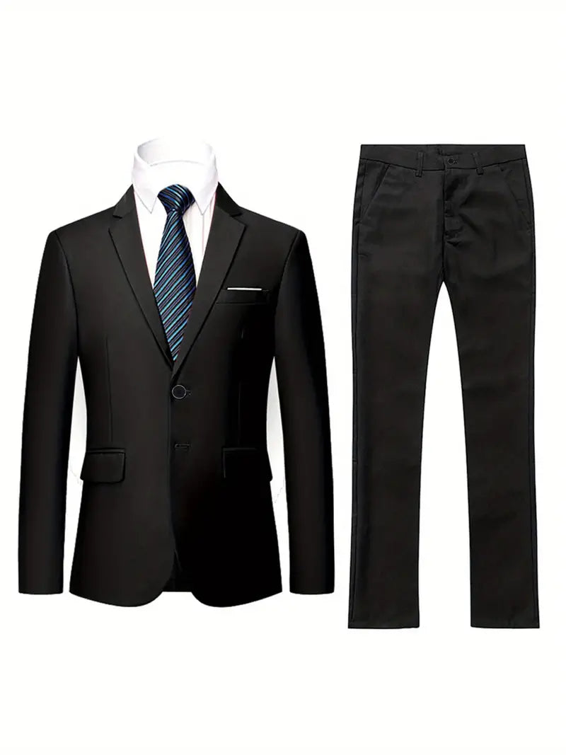 Anzugsjacken mit klassischem Revers und Slim Fit-Hosen-Set