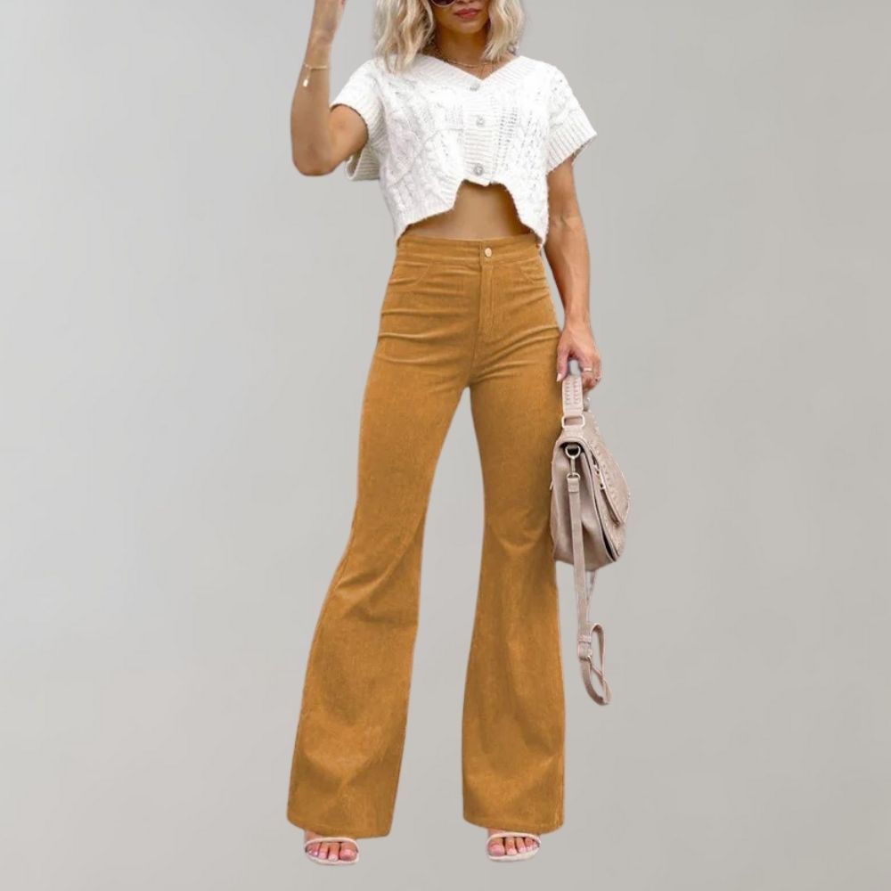 Weit geschnittene Schlaghose | Baumwollmischung | Moderner Look