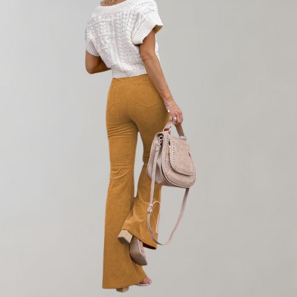 Weit geschnittene Schlaghose | Baumwollmischung | Moderner Look