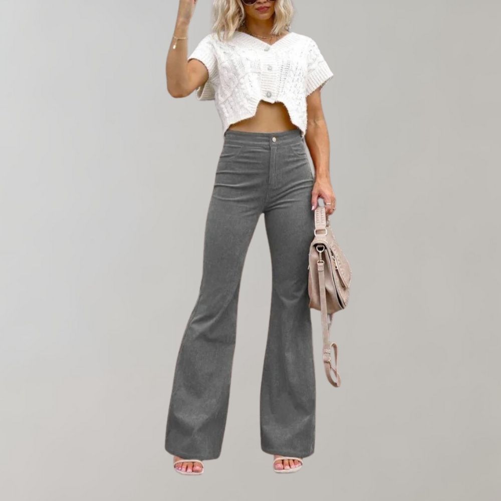 Weit geschnittene Schlaghose | Baumwollmischung | Moderner Look
