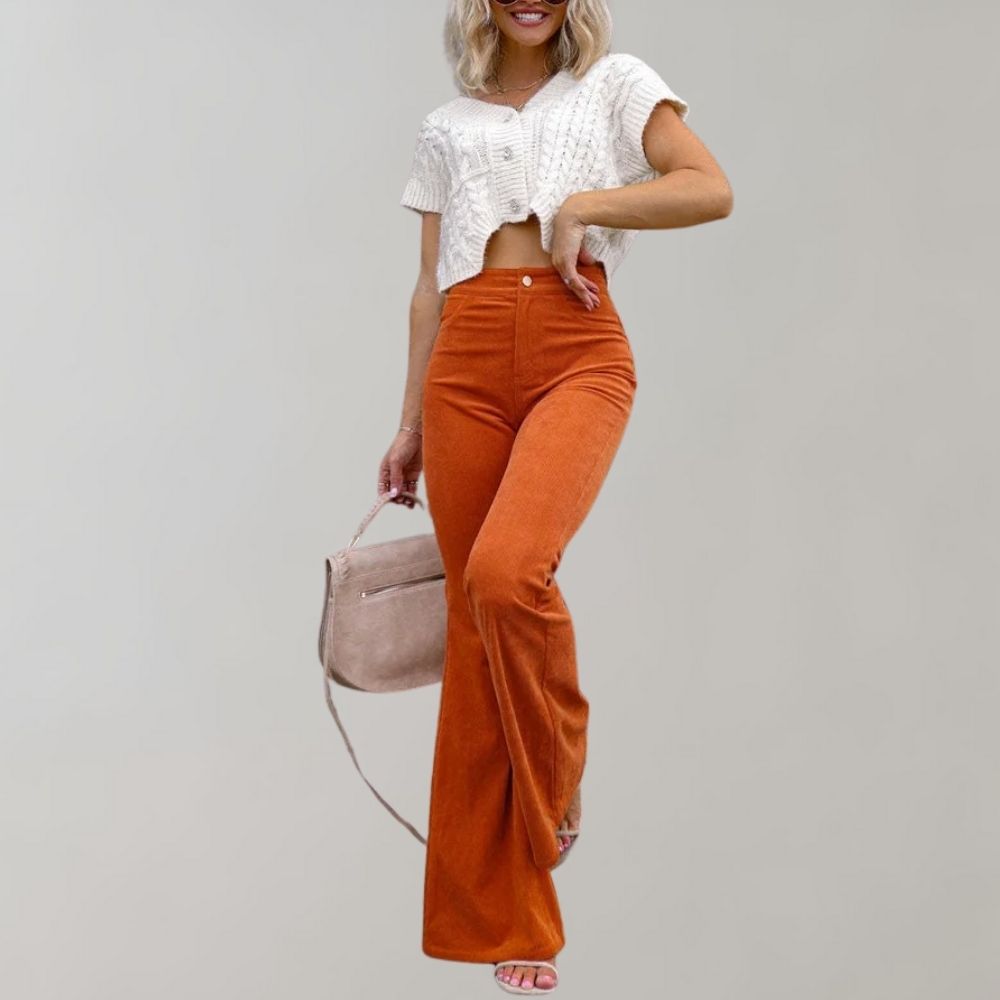 Weit geschnittene Schlaghose | Baumwollmischung | Moderner Look