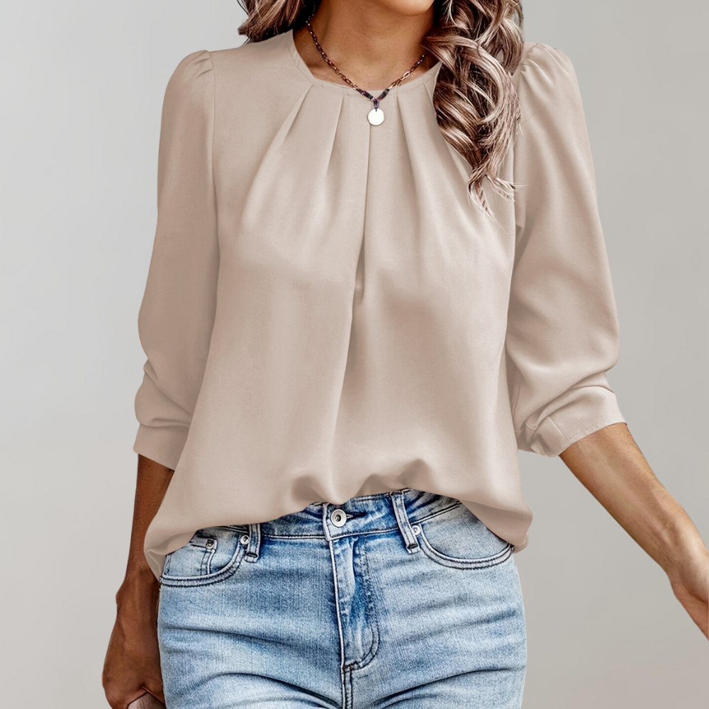 Ivy - Schicke und Stilvolle Frühlingsbluse mit Falten und Puffärmeln für Damen