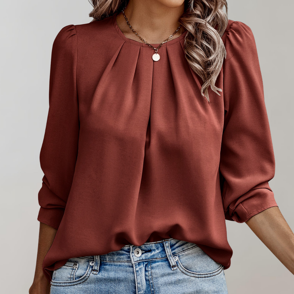 Ivy - Schicke und Stilvolle Frühlingsbluse mit Falten und Puffärmeln für Damen