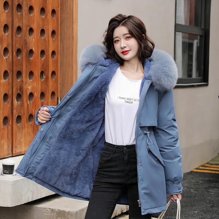 Sophia | Eleganter Pelzkragen Stilvoller Parka Damenjacke