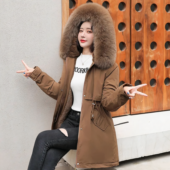 Sophia | Eleganter Pelzkragen Stilvoller Parka Damenjacke