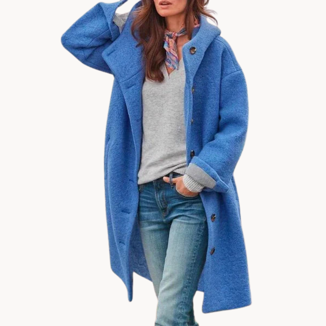 Clara | Eleganter Maximantel mit Kapuze Damenoberbekleidung