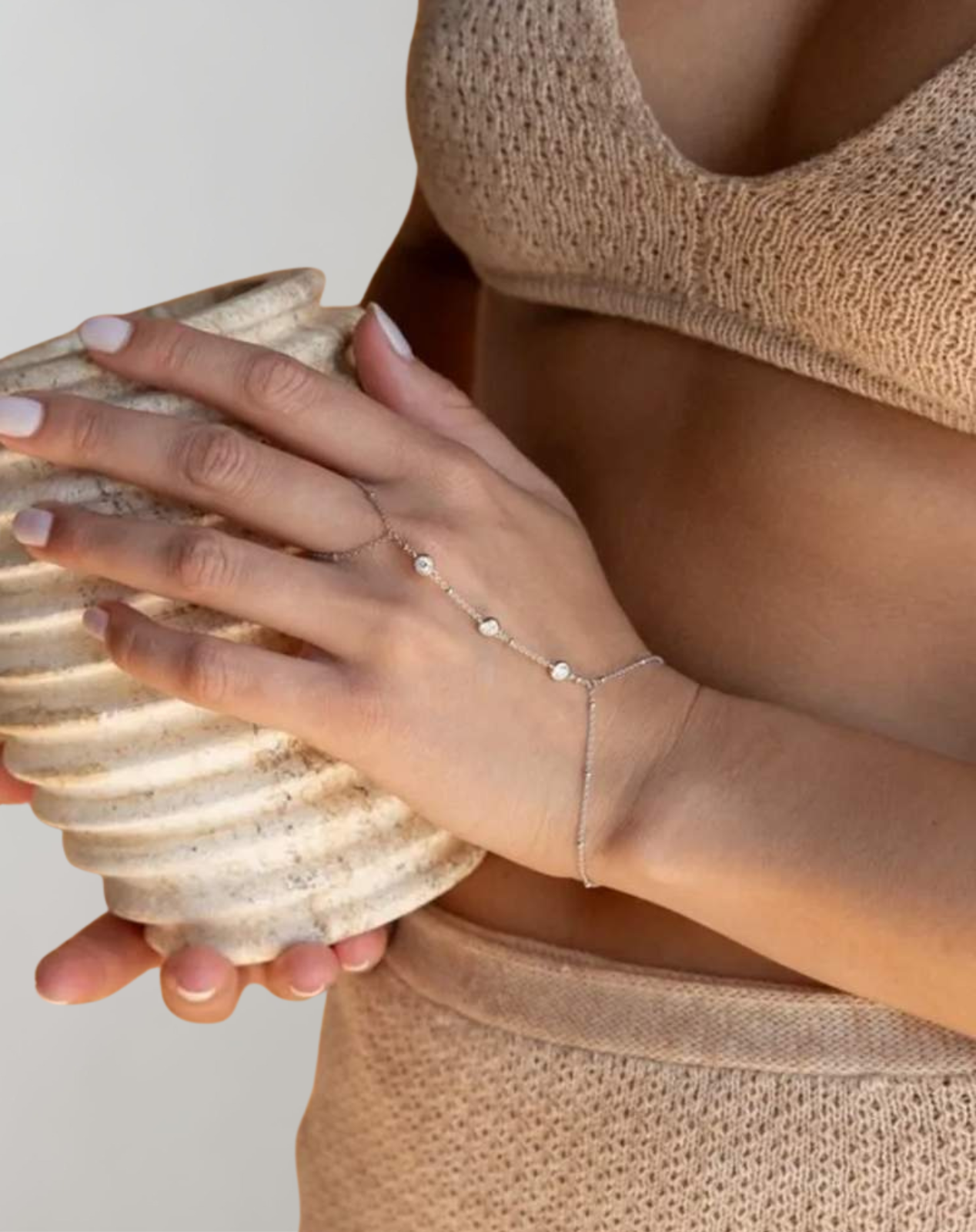 MODA - Vergoldet Armband Damen mit Ring | Schmuck für Sommer