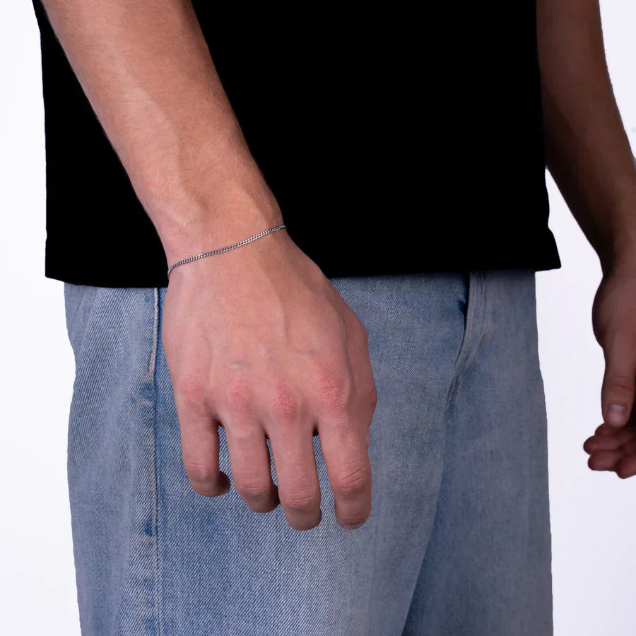 Bundle: Cuban Chain + Bracelet 2MM (Silver)
