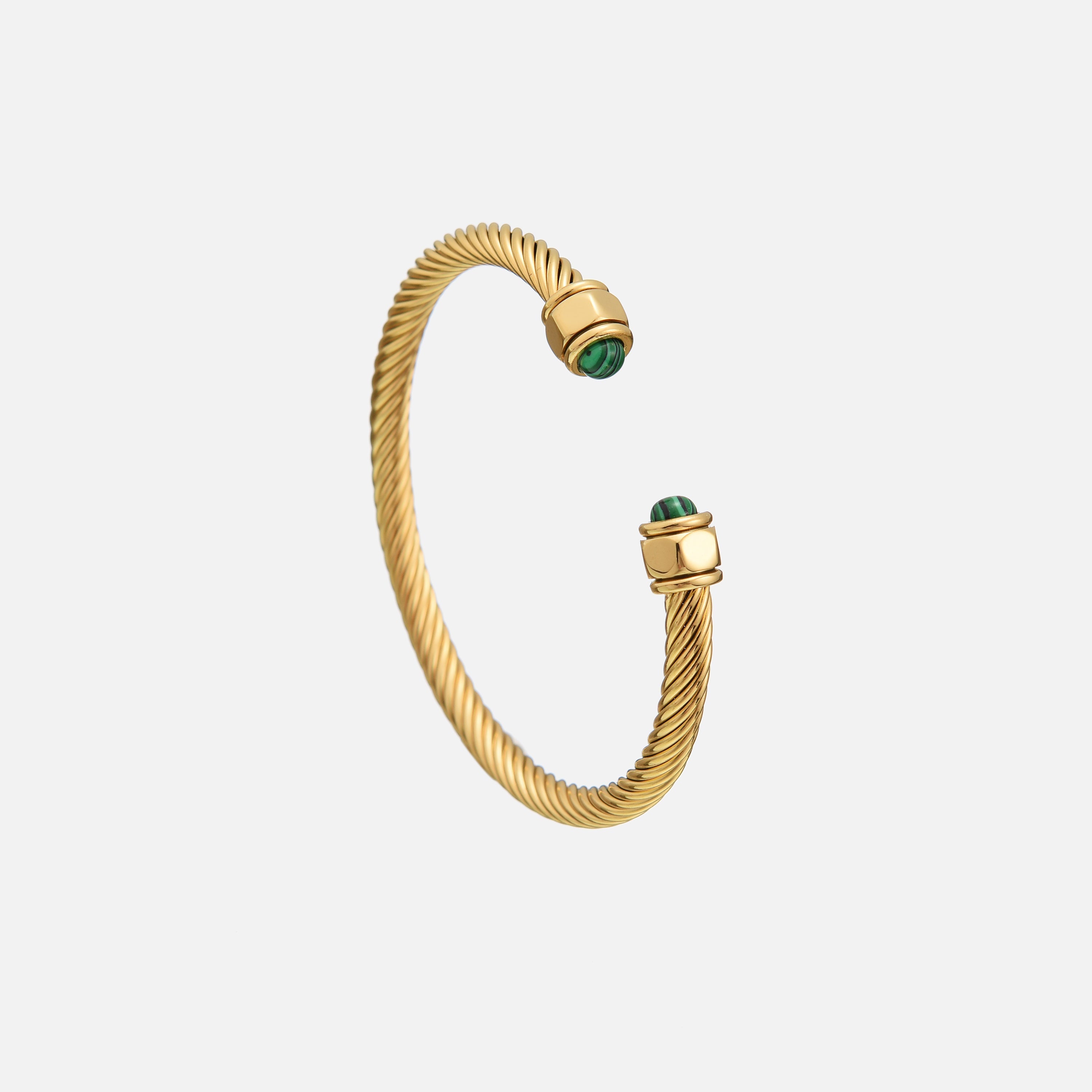 Goldenes Adelaide Armband mit Türkissteinen – Verstellbar & Hypoallergen