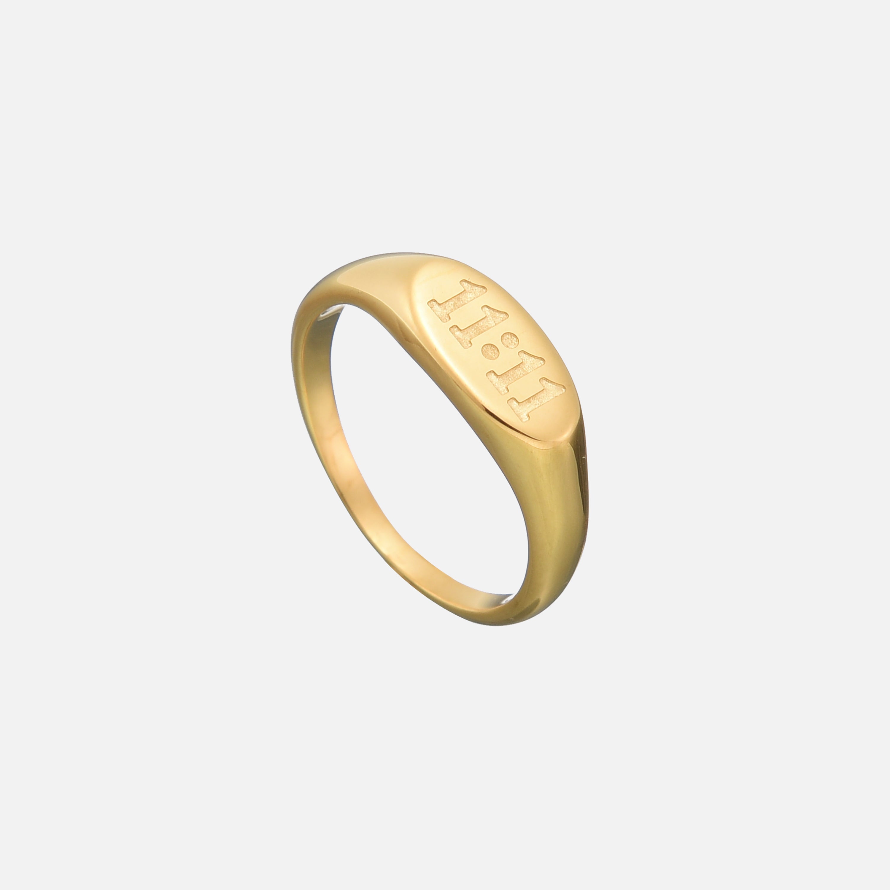 Goldener Lucky Lebensring 11:11 – Hypoallergen & Zeitlos
