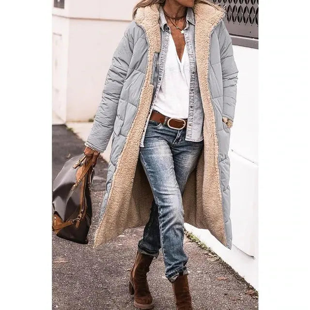 Stilvoller langer Mantel für Damen, Teddy Coat