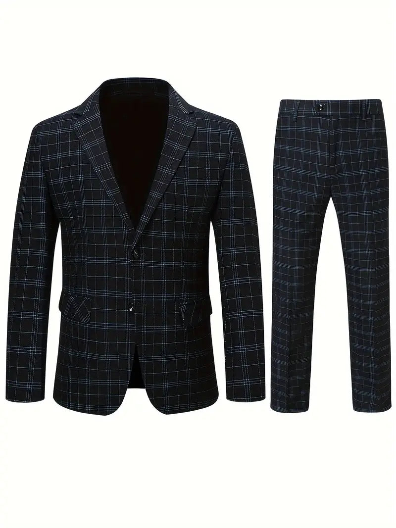 Blazer mit Klappentaschen und normal geschnittener Hose mit Bündchen