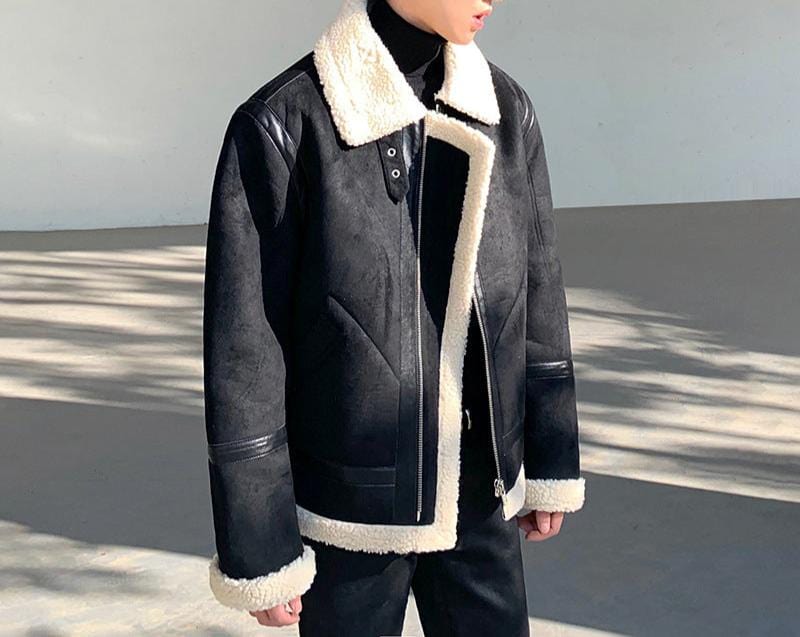 Davinci - Herren Winterjacke Kunstlammfell