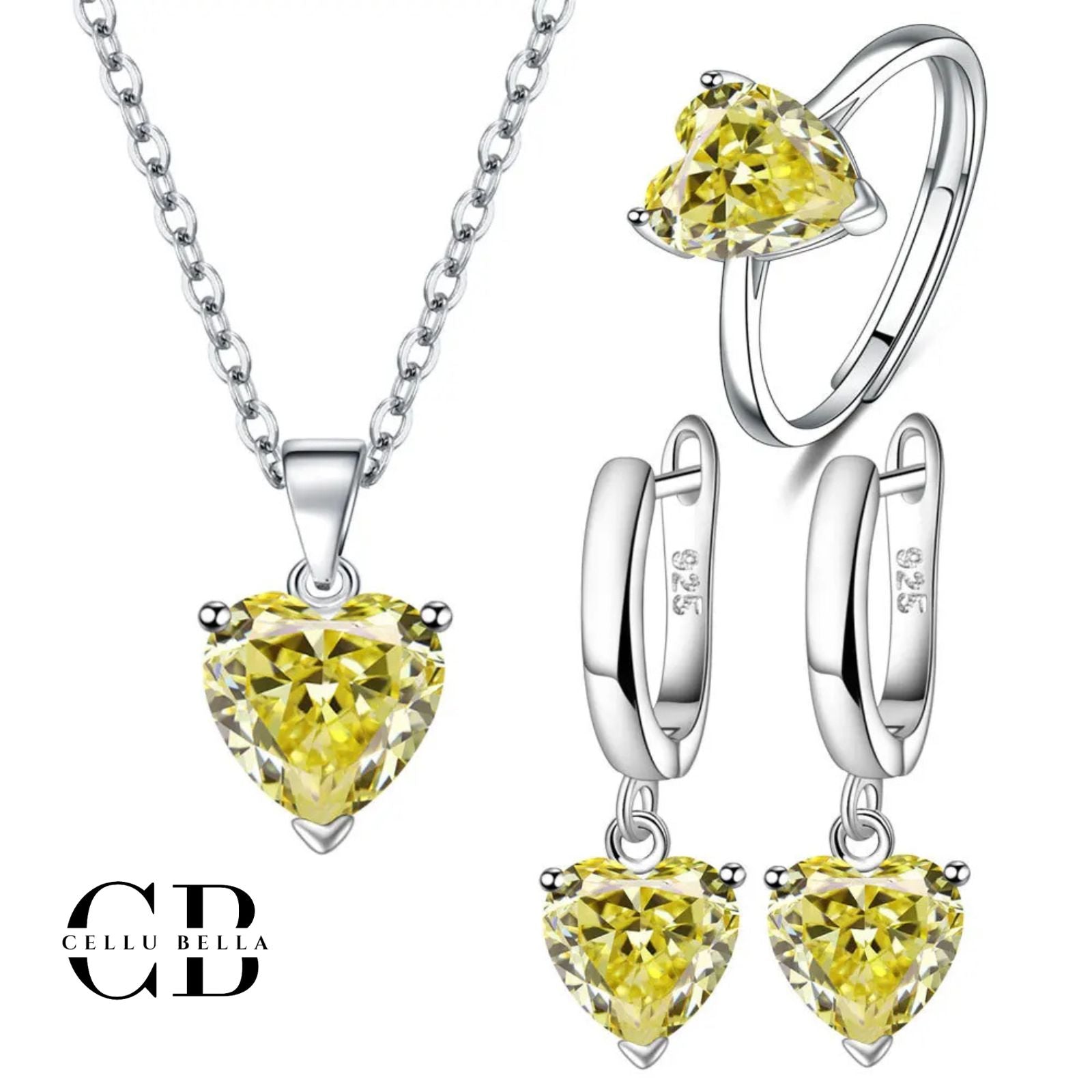 Aveline-Herzschmuck-Set: Klassische Eleganz mit himmlischem Glanz