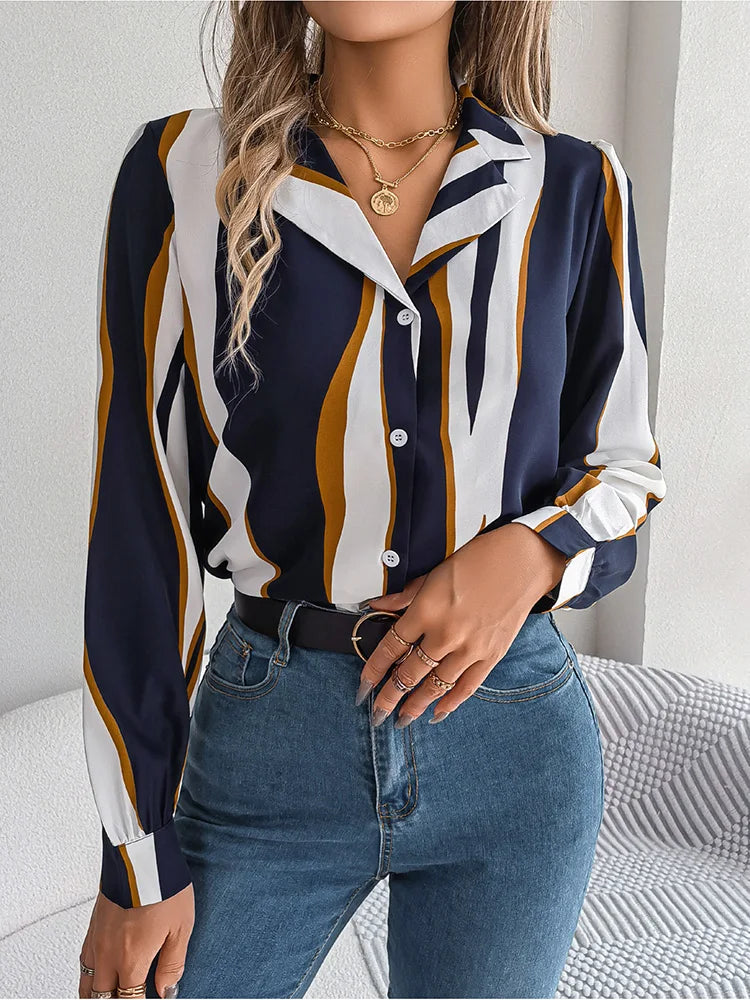 Edna | Elegante gestreifte Bluse für Damen