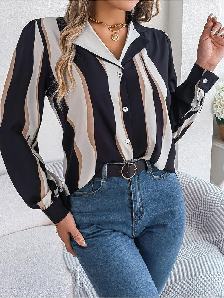 Edna | Elegante gestreifte Bluse für Damen