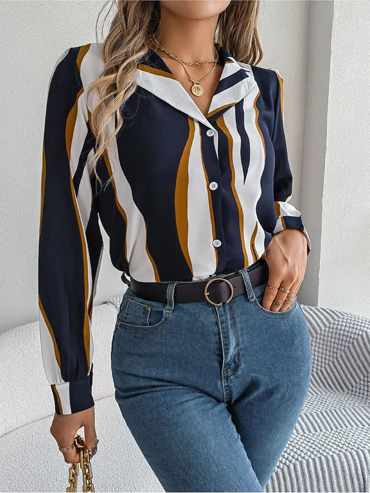 Edna | Elegante gestreifte Bluse für Damen