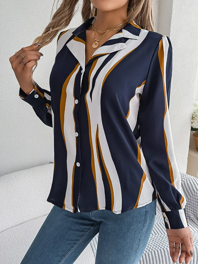 Edna | Elegante gestreifte Bluse für Damen