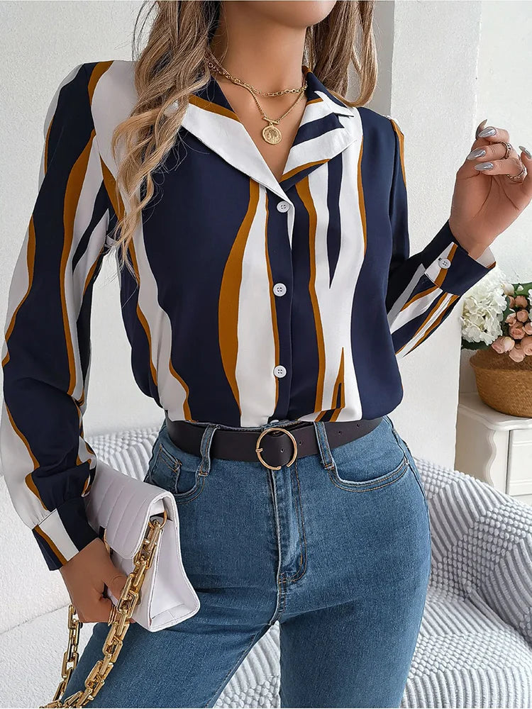 Edna | Elegante gestreifte Bluse für Damen