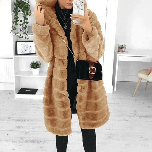 Lila - Damen-Fleece-Wintermantel