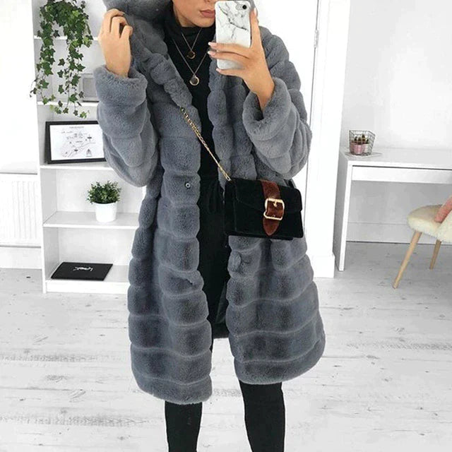 Lila - Damen-Fleece-Wintermantel