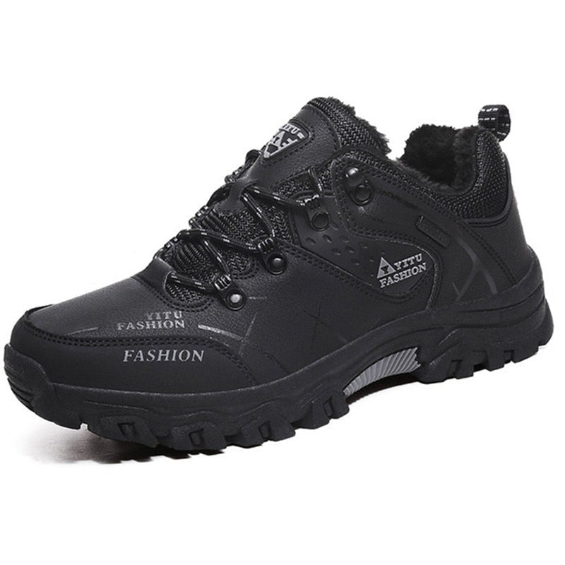 Winter-Schneestiefel für Herren, wasserdichte Ledersneaker