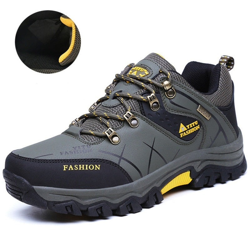 Winter-Schneestiefel für Herren, wasserdichte Ledersneaker