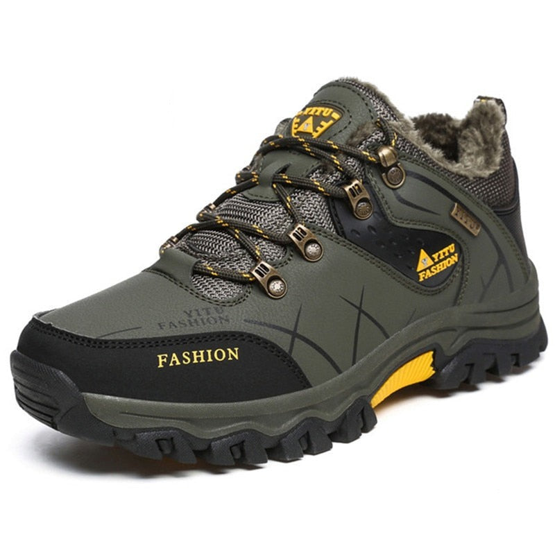 Winter-Schneestiefel für Herren, wasserdichte Ledersneaker
