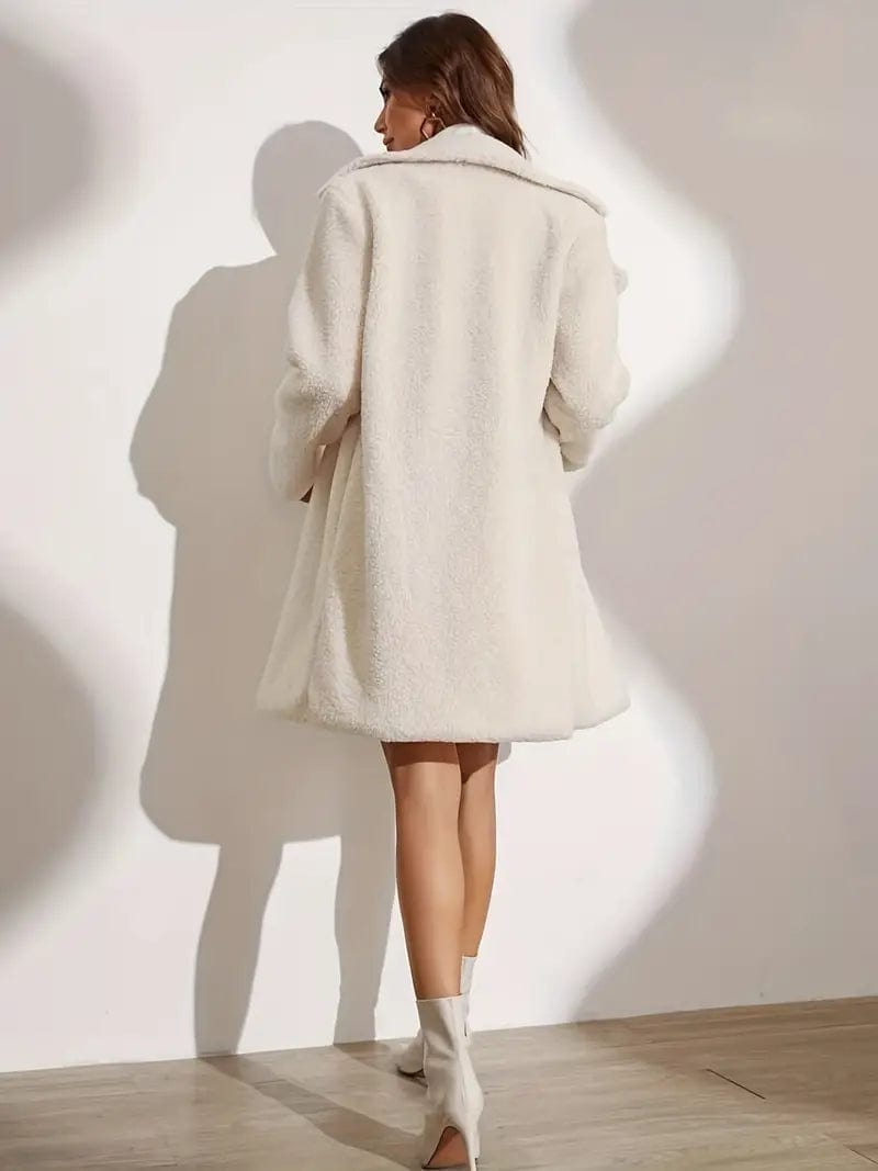 Teddyfellmantel in Beige für Damen
