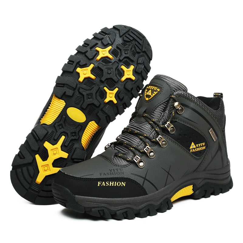 Winter-Schneestiefel für Herren, wasserdichte Ledersneaker